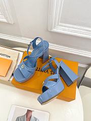 Colestore Louis Vuitton V-shaped High Heel Platform Sandals  - 6