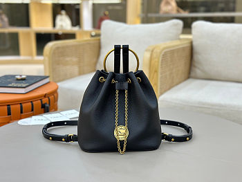 Colestore Chloé Small Bracelet Backpack In Grained Black Leather 22x20x10.5cm