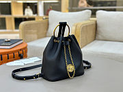 Colestore Chloé Small Bracelet Backpack In Grained Black Leather 22x20x10.5cm - 2