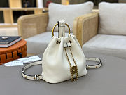 Colestore Chloé Small Bracelet Backpack In Grained White Leather 22x20x10.5cm - 5