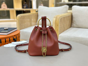 Colestore Chloé Small Bracelet Backpack In Grained Amber Leather 22x20x10.5cm