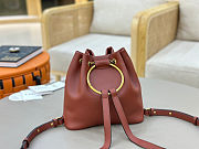 Colestore Chloé Small Bracelet Backpack In Grained Amber Leather 22x20x10.5cm - 5