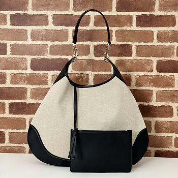 Colestore Gucci B Maxi Shoulder Bag Black Canvas 49x46x4cm