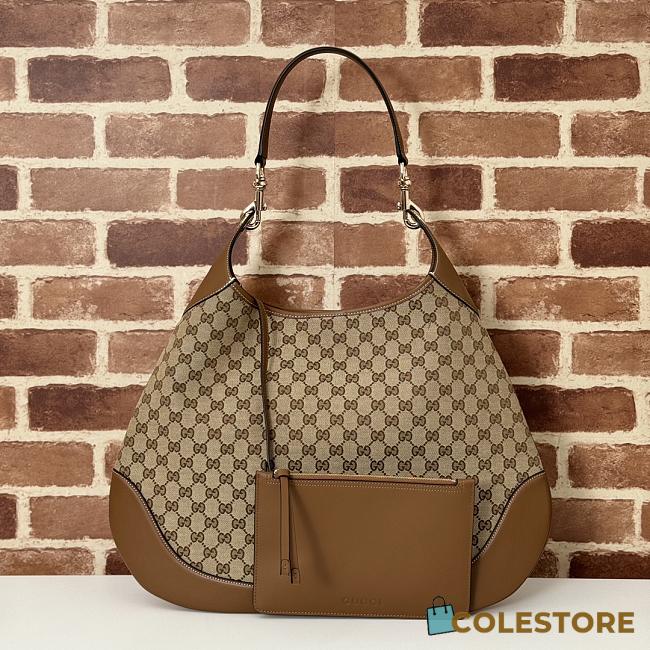Colestore Gucci B Maxi Shoulder Bag Beige and dark brown Canvas 49x46x4cm - 1
