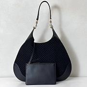Colestore Gucci B Shoulder Bag in Black GG Suede 49x46x4cm - 1