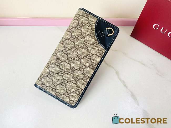 Colestore Gucci GG Emblem Continental Wallet Dark Blue 19x11cm - 1