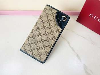 Colestore Gucci GG Emblem Continental Wallet Dark Blue 19x11cm
