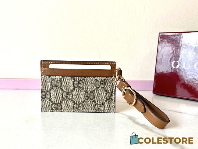Colestore GG Emblem Card Case With Strap Brown 10x7cm - 1