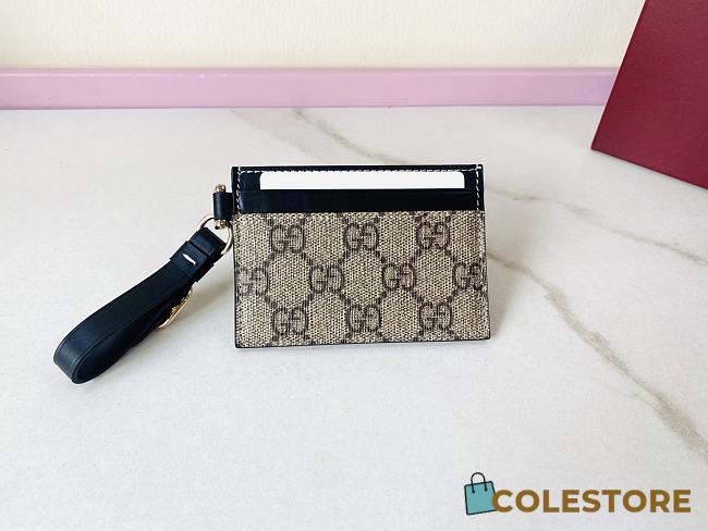 Colestore GG Emblem Card Case With Strap Black 10x7cm - 1