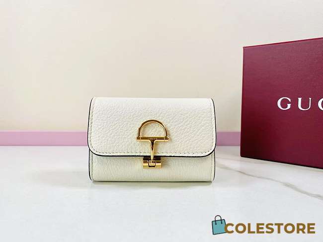 Colestore Gucci Softbit Card Case White 19x10x3.5cm - 1