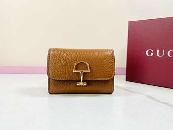 Colestore Gucci Softbit Card Case Tan 19x10x3.5cm