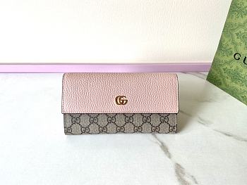 Colestore Gucci GG Supreme Continental Wallet Pink 19x10x5cm