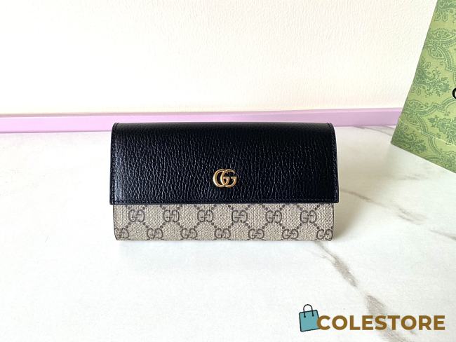 Colestore Gucci GG Supreme Continental Wallet Black 19x10x5cm - 1