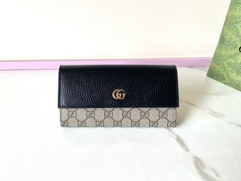 Colestore Gucci GG Supreme Continental Wallet Black 19x10x5cm