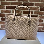 Colestore Gucci Beige Matelasse Leather Large GG Marmont Tote 38x5x29x14cm - 1