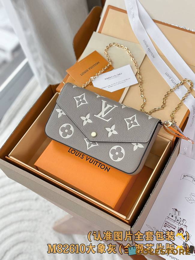 Colestore Louis Vuitton Félicie Pochette ‘Gray Tourterelle’ 21 x 12 x 3cm - 1