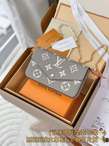 Colestore Louis Vuitton Félicie Pochette ‘Gray Tourterelle’ 21 x 12 x 3cm
