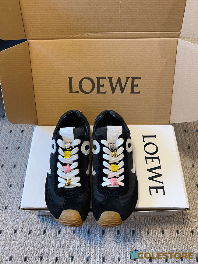 Colestore Loewe Flow Runner 2.0 Suede Sneakers Black  - 1