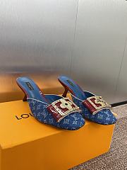 Colestore Louis Vuitton Jelly-Colored Kitten Mule Blue Denim - 6