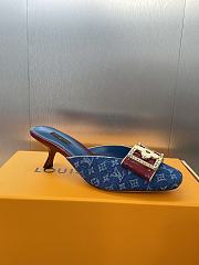 Colestore Louis Vuitton Jelly-Colored Kitten Mule Blue Denim - 5