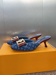 Colestore Louis Vuitton Jelly-Colored Kitten Mule Blue Denim - 4