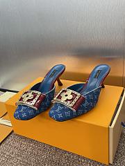 Colestore Louis Vuitton Jelly-Colored Kitten Mule Blue Denim - 3