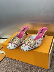 Colestore Louis Vuitton Jelly-Colored Kitten Mule White Pink - 6