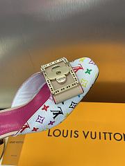 Colestore Louis Vuitton Jelly-Colored Kitten Mule White Pink - 5