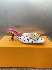 Colestore Louis Vuitton Jelly-Colored Kitten Mule White Pink - 2