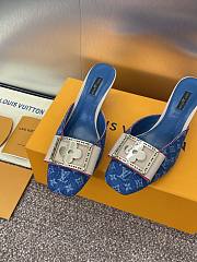 Colestore Louis Vuitton Jelly-Colored Kitten Mule Denim - 6