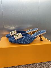 Colestore Louis Vuitton Jelly-Colored Kitten Mule Denim - 4
