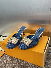 Colestore Louis Vuitton Jelly-Colored Kitten Mule Denim - 3