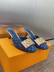 Colestore Louis Vuitton Jelly-Colored Kitten Mule Denim - 2