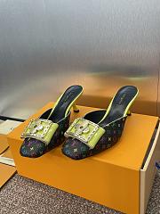 Colestore Louis Vuitton Jelly-Colored Kitten Mule Black green - 6