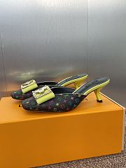 Colestore Louis Vuitton Jelly-Colored Kitten Mule Black green - 2