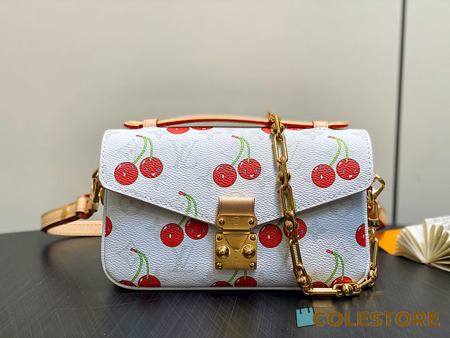 Colestore Louis Vuitton LV x TM Pochette Métis East West White Monogram Cherry Coated Canvas - 1