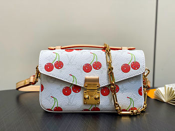 Colestore Louis Vuitton LV x TM Pochette Métis East West White Monogram Cherry Coated Canvas