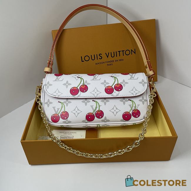 Colestore Louis Vuitton LV x TM Wallet On Chain Ivy White Monogram Cherry Canvas - 1