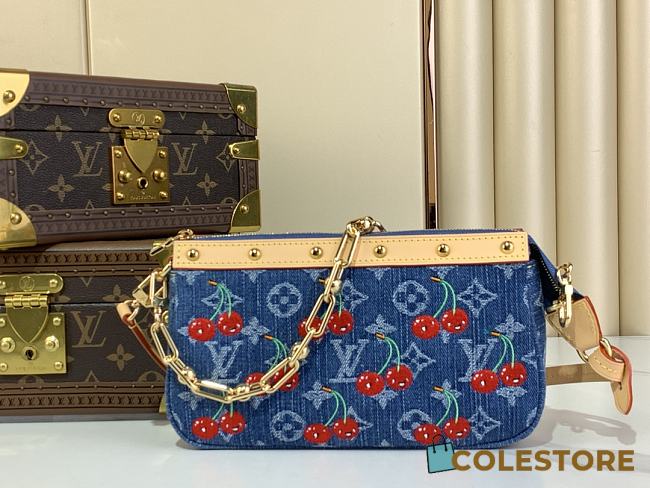Colestore Louis Vuitton LV x TM Pochette Accessoires Monogram Cherry Denim - 1