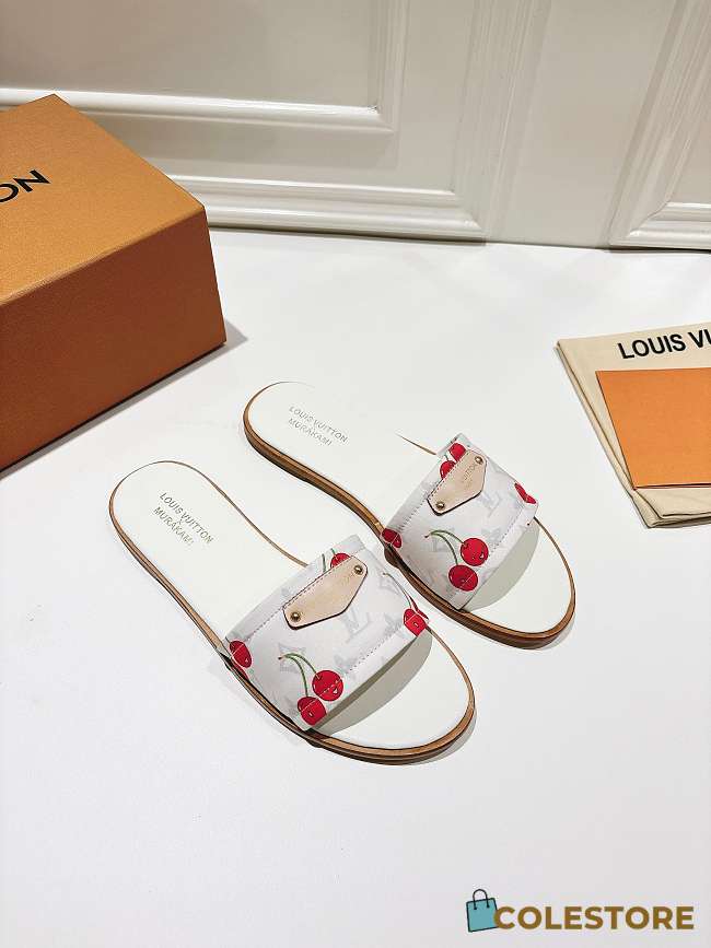 Colestore Louis Vuitton LV x TM Lily Flat Mule White  - 1