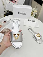 Colestore Love Moschino Silver Slide sandals - 4