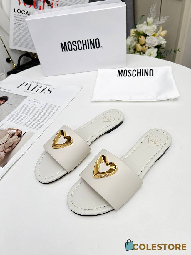 Colestore Love Moschino White Slide sandals - 1