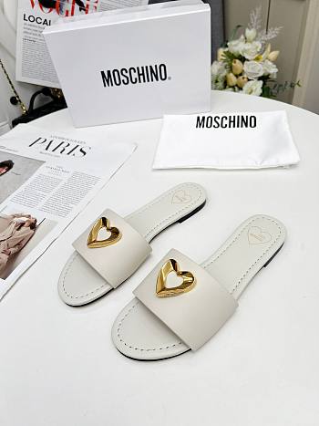 Colestore Love Moschino White Slide sandals