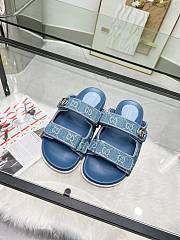 Colestore Gucci Sandal With Double G in Blue Denim - 1