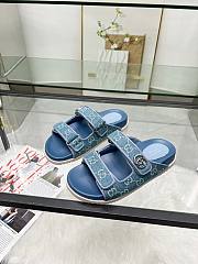 Colestore Gucci Sandal With Double G in Blue Denim - 6