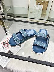 Colestore Gucci Sandal With Double G in Blue Denim - 3