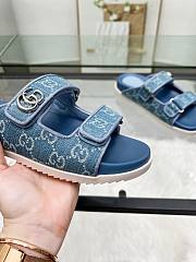 Colestore Gucci Sandal With Double G in Blue Denim - 2