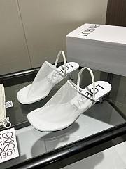 Colestore Loewe Petal Slingback Heel Sandal in Mesh White - 1