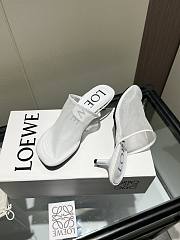 Colestore Loewe Petal Slingback Heel Sandal in Mesh White - 5