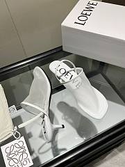 Colestore Loewe Petal Slingback Heel Sandal in Mesh White - 3